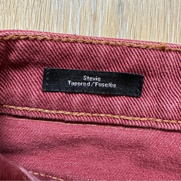 Frank & Oak Jeans Stevie High Rise Tapered Straight Rusty Red - Size 27 - Picture 7 of 16